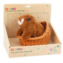 Pluszowa Interaktywna Wiewiórka W Koszyku Chodzi Wydaje Dźwięki Brązowa LEAN Toys