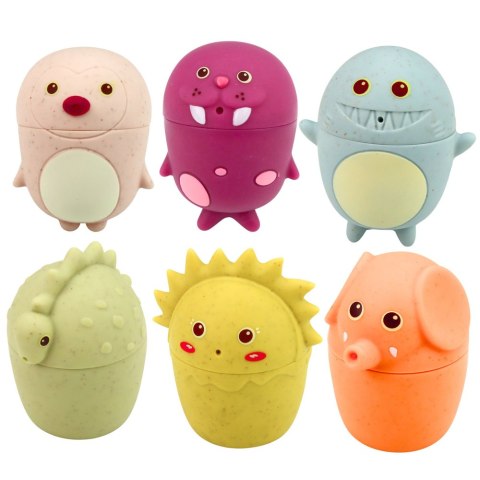 Zabawki Edukacyjne Do Kąpieli Sensoryczne Figurki Gumowe Pastelowe 6 szt. LEAN Toys