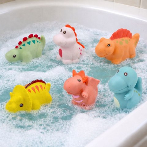 Zestaw Gumowe Dinozaury Edukacyjne Do Kąpieli Zabawy Pastelowe 6 szt. LEAN Toys