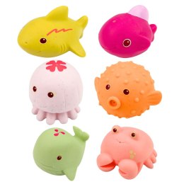 Zestaw Gumowe Zwierzątka Morskie Edukacyjne Do Kąpieli Zabawy 6 szt. LEAN Toys