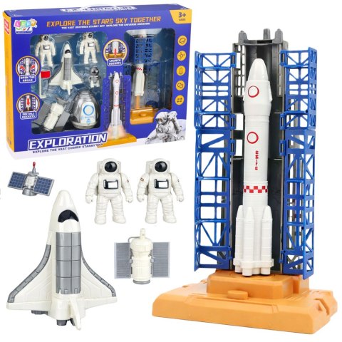 Zestaw Kosmiczny Kosmonauci Wieża Startowa Rakieta Wahadłowiec LEAN Toys