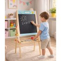 Dwustronna Tablica Drewniana Suchościeralna Kredowa Niebieska LEAN Toys