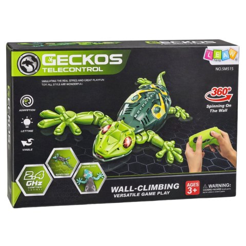 Gekon Zdalnie Sterowany RC Jaszczurka Chodzi Po Ścianie 360° Zielona LEAN Toys