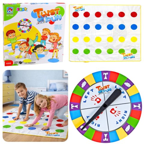 Gra Zręcznościowa Ruchowa Rodzinna Twist Fun Mata Koło Losujące LEAN Toys