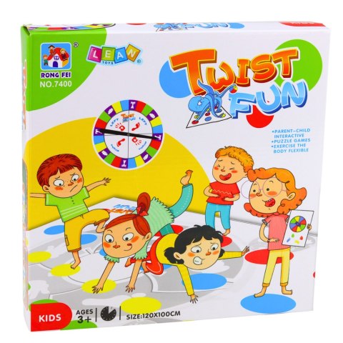 Gra Zręcznościowa Ruchowa Rodzinna Twist Fun Mata Koło Losujące LEAN Toys