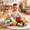 Książeczka Edukacyjna Sensoryczna Filcowa 3D Zwierzęta Żyrafa LEAN Toys