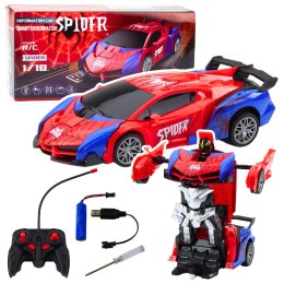 Samochód Robot Spider Pająk Zdalnie Sterowany 2w1 Światła Dźwięki LEAN Toys