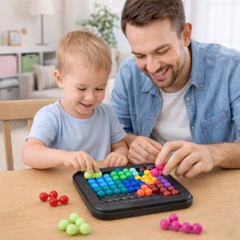Układanka Logiczna Gra Zręcznościowa Łamigłówka Kolorowe Kuleczki LEAN Toys