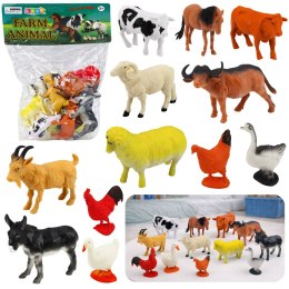 Zestaw Figurki Zwierzęta Gospodarskie Domowe Farma 12 szt. LEAN Toys