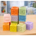 Zestaw Gumowe Klocki Edukacyjne Sensoryczne Cyfry i Faktury 12 el. LEAN Toys