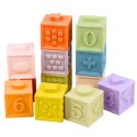 Zestaw Gumowe Klocki Edukacyjne Sensoryczne Cyfry i Faktury 12 el. LEAN Toys