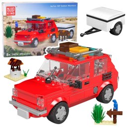 Zestaw Klocków Konstrukcyjnych Samochód Fiat 126 Maluch Z Przyczepą 393 el. LEAN Toys