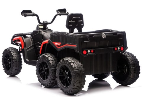 Quad Na Akumulator ATV 6 Kół Z Przyczepką JC606 24V 4x4 Czerwony LEAN CARS