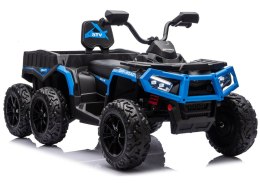 Quad Na Akumulator ATV 6 Kół Z Przyczepką JC606 24V 4x4 Niebieski LEAN CARS