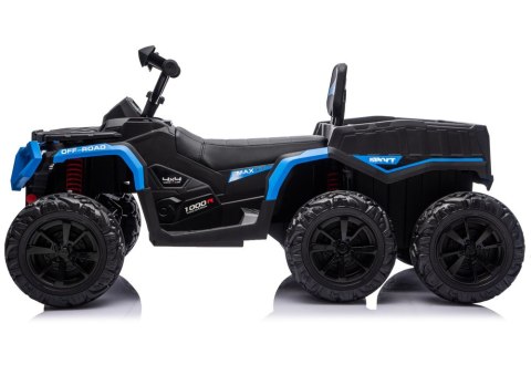 Quad Na Akumulator ATV 6 Kół Z Przyczepką JC606 24V 4x4 Niebieski LEAN CARS