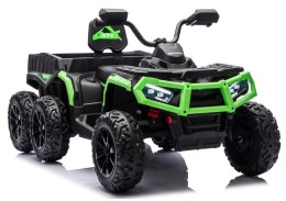 Quad Na Akumulator ATV 6 Kół Z Przyczepką JC606 24V 4x4 Zielony LEAN CARS