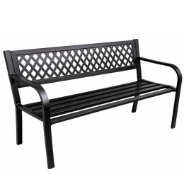 Ławka Ogrodowa Parkowa Taras Ogród Metalowa Oparcie Czarna 120 cm LEAN