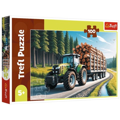 Puzzle - 100 - Ciągnik leśny - Trefl 16493 Trefl Puzzle