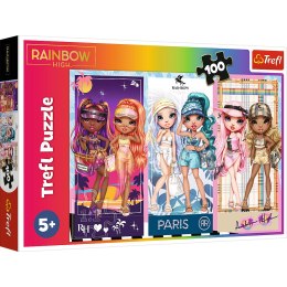 Puzzle - 100 - Tęczowe laleczki - Rainbow High - Trefl 16444 Trefl Puzzle