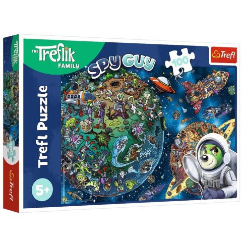 Puzzle - 100 - Trefliki w Kosmosie - Rodzina Trefilków - Trefl 16496 Trefl Puzzle