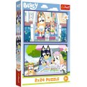 Puzzle - 2x24 - Zabawna Bluey - Trefl 34446 Trefl Puzzle