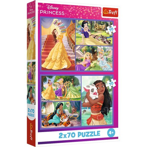 Puzzle - 2x70 - Bajkowe dni - Disney Princess - Trefl 34440 Trefl Puzzle