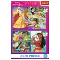 Puzzle - 2x70 - Bajkowe dni - Disney Princess - Trefl 34440 Trefl Puzzle
