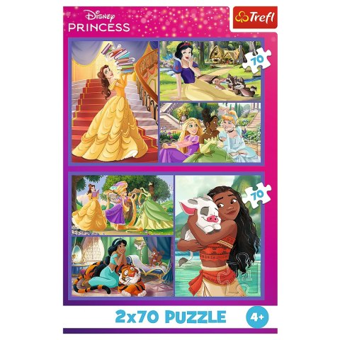 Puzzle - 2x70 - Bajkowe dni - Disney Princess - Trefl 34440 Trefl Puzzle