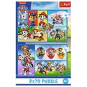 Puzzle - 2x70 - Psi Patrol rządzi - Trefl 34441 Trefl Puzzle