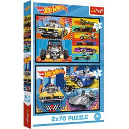 Puzzle - 2x70 - Samochodziki - Hot Wheels - Trefl 34442 Trefl Puzzle