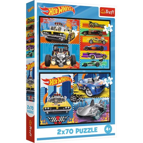 Puzzle - 2x70 - Samochodziki - Hot Wheels - Trefl 34442 Trefl Puzzle