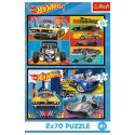 Puzzle - 2x70 - Samochodziki - Hot Wheels - Trefl 34442 Trefl Puzzle