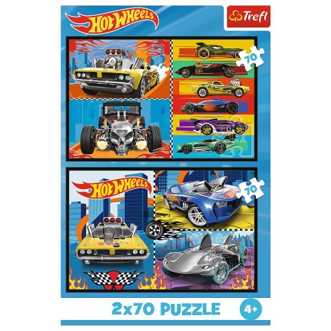 Puzzle - 2x70 - Samochodziki - Hot Wheels - Trefl 34442 Trefl Puzzle