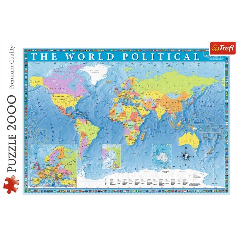 Puzzle - 2000 - Polityczna mapa świata - Trefl 27099 Trefl Puzzle