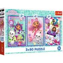 Puzzle - 3x80 - Kolorowe dni Gabby - Koci Domek Gabi - Trefl 34882 Trefl Puzzle