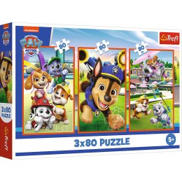 Puzzle - 3x80 - Psia zgraja - Psi Patrol - Trefl 34886 Trefl Puzzle