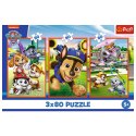 Puzzle - 3x80 - Psia zgraja - Psi Patrol - Trefl 34886 Trefl Puzzle