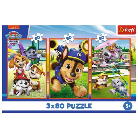 Puzzle - 3x80 - Psia zgraja - Psi Patrol - Trefl 34886 Trefl Puzzle
