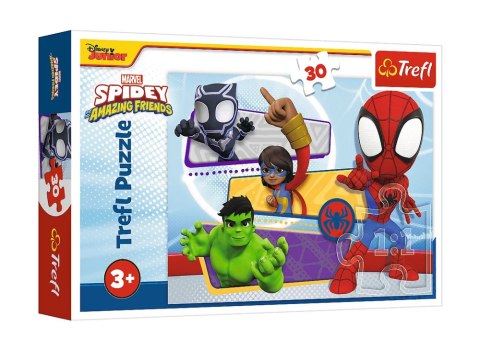 Puzzle - 30 - Odważny Spidey - Spidey i jego przyjaciele - Marvel - Trefl 18322 Trefl Puzzle