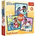 Puzzle - 3w1 (20, 36, 50) - Czas ze Stitchem - Disney Lilo i Stitch - Trefl 34896 Trefl Puzzle