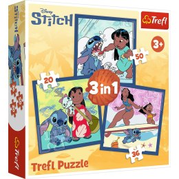 Puzzle - 3w1 (20, 36, 50) - Czas ze Stitchem - Disney Lilo i Stitch - Trefl 34896 Trefl Puzzle