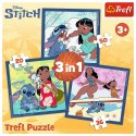 Puzzle - 3w1 (20, 36, 50) - Czas ze Stitchem - Disney Lilo i Stitch - Trefl 34896 Trefl Puzzle
