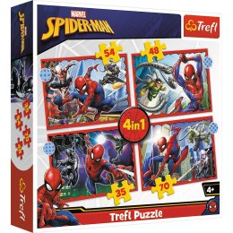 Puzzle - 4w1 (35, 48, 54, 70) - Bohaterski Spider-Man - Trefl 34384 Trefl Puzzle