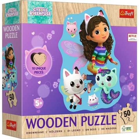 Puzzle - 50 Drewniane - Wesoła Gabi - Koci Domek Gabi - Trefl 20260 Trefl Puzzle