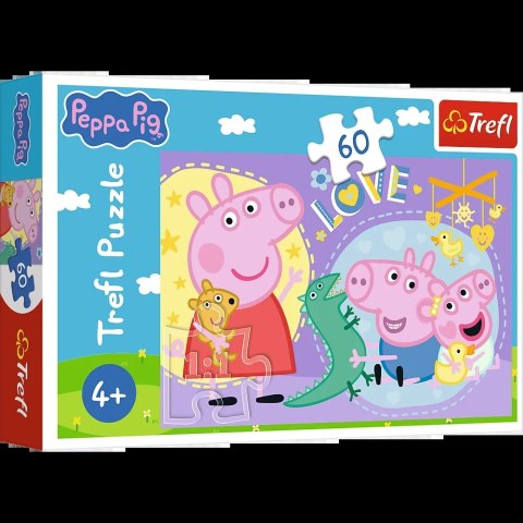 Puzzle - 60 - Szczęśliwa świnka - Świnka Peppa - Trefl 17414 Trefl Puzzle