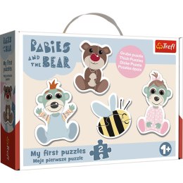 Puzzle - Baby Classic - Przyjacielskie Bobaski - Bobaski i Miś - Trefl 36139 Trefl Puzzle