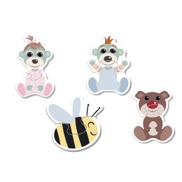 Puzzle - Baby Classic - Przyjacielskie Bobaski - Bobaski i Miś - Trefl 36139 Trefl Puzzle