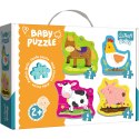 Puzzle - Baby Classic - Zwierzęta na wsi - Konik Kurka Świnka Krówka - Trefl 36070 Trefl Puzzle