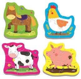 Puzzle - Baby Classic - Zwierzęta na wsi - Konik Kurka Świnka Krówka - Trefl 36070 Trefl Puzzle