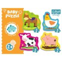Puzzle - Baby Classic - Zwierzęta na wsi - Konik Kurka Świnka Krówka - Trefl 36070 Trefl Puzzle